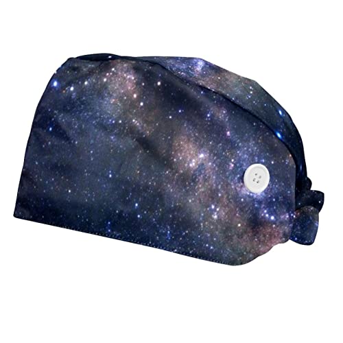 Chapeaux bouffants galaxie ciel casquettes de travail ajustables 2PCS