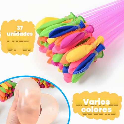 Miniatura 3 de 444 Piezas Globos De Agua Reutilizables, Con 4 Conexiones De Grifo, Autosellables Water Balloons, Bombas De Agua, Llenado Ultra Rápido, Para Juguetes De Verano Aptos Para Exteriores, Piscina
