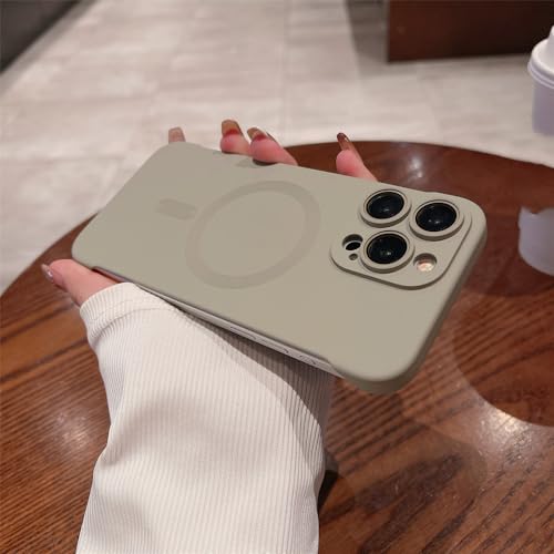 Étui de chargement sans fil magnétique gris pour iPhone 13 Pro Max