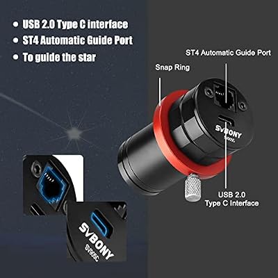 SVBONY SV905C Guide Camera, 1.23MP CMOS Sensor, 1.25 USB2.0 Astrophotography Camera with AR-Coated, for Autonomous Navigation and Astrophotography