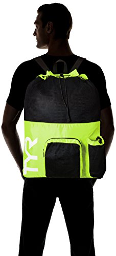 Tyr Big Mesh Mummy Backpack For Wet Swimming, Gym, And Workout Gear, Yellow #TOP5