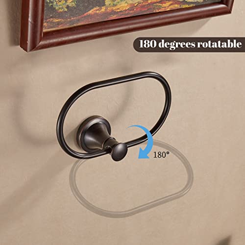 Wolibeer Bronze Towel Holder, Oil Rubbed Oval Hand Towel Ring Wall Mount Farmhouse Towel Hanger Rustic Towel Rack Stainless Steel Bath Accessories #TOP3