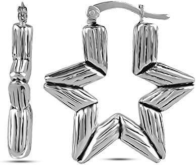 LeCalla Sterling Silver Jewelry Light-Weight Antique Hoop Earring for Women