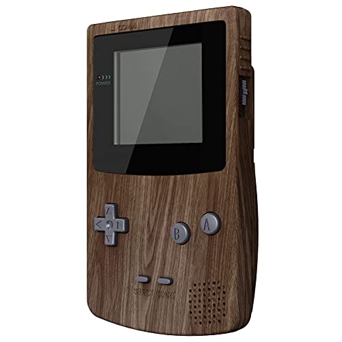 IPS Ready Upgraded eXtremeRate Wood Grain Replacement Shell Full Housing Cover & Black Screen Lens for Gameboy Color – Fit for GBC OSD IPS & Regular IPS & Standard LCD – Console & IPS Screen Without