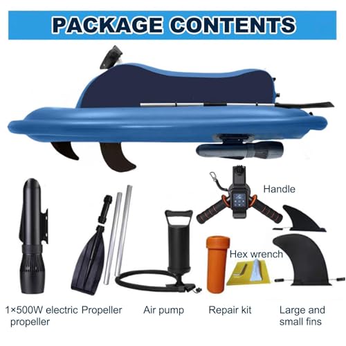 Miniatura 8 de Menglanchang Lancha Eléctrica De Verano Con Moto Acuática Inflable - Motor De Kayak De 500w Y Batería De 10000mah Scooter Submarino Portátil Para Buceo, Natación Y Paddle Surf Adultos Y Niños