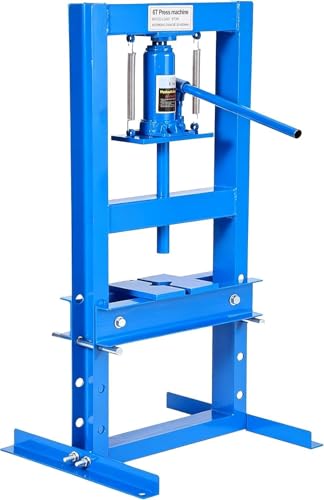 6-Ton Industrial Hydraulic h-Frame Shop Press with Adjustable Table & Press Plates, Heavy-Duty Metal Bending, Straightening, Bearing Installation for Auto Repair, Garages, Workshops, Metalworking