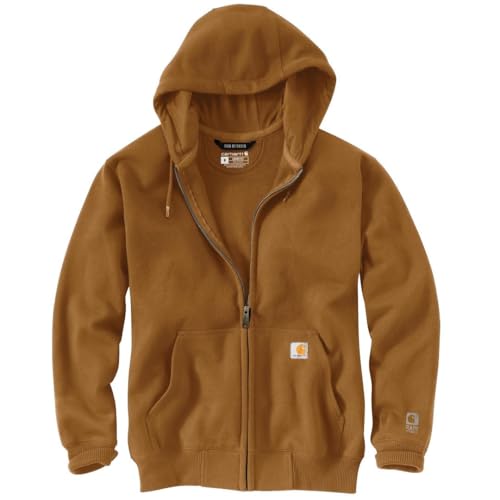 Carhartt Men's Rain Defender Loose Fit Heavyweight Full-Zip Sweatshirt, Carhartt Brown, Large