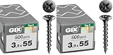 SPAX GIX-B Schnellbauschrauben 3,9 x 55 mm Grobgewinde, 500 Stück, Trompetenkopf, Kreuzschlitz-H2, Trockenbauschrauben für Holz-Unterkonstruktionen – 1891170390555 (Packung mit 2)