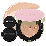 LA MUSE Correct Care Cushion(2 Packs) | Daily Makeup for Effortless Natural Look | Korean CC Cushion Foundation with Radiant Dewy Finish (Universal Shade) | Feather-Like Light Texture