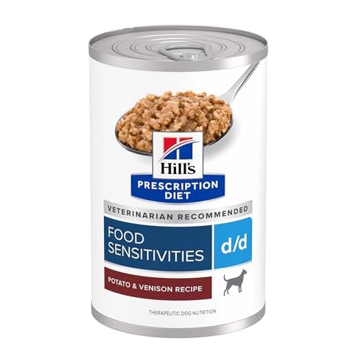 Hill's Prescription Diet d/d Food Sensitivities Wet Dog Food, Potato & Venison, 13 oz. Cans, 12-Pack