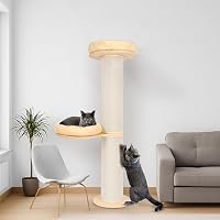 PET VIOLET Kratzbaum 126 cm – Katzenbaum mit Premium Sisal Säulen, Beige – Ansicht 8