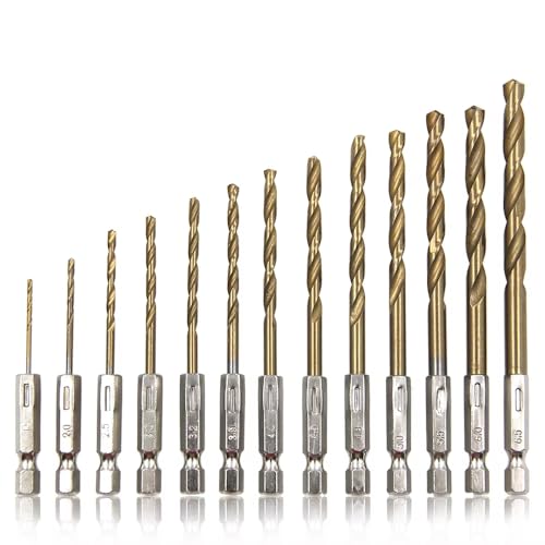 zmart �Z�p�� �h�����r�b�g 13�{ HSS 1.5?6.5mm �`�^�� 13�� �Z�p�` �n���h�� 6.35mm �c�C�X�g �h���� �d�� �h���C�o�[ �r�b�g
