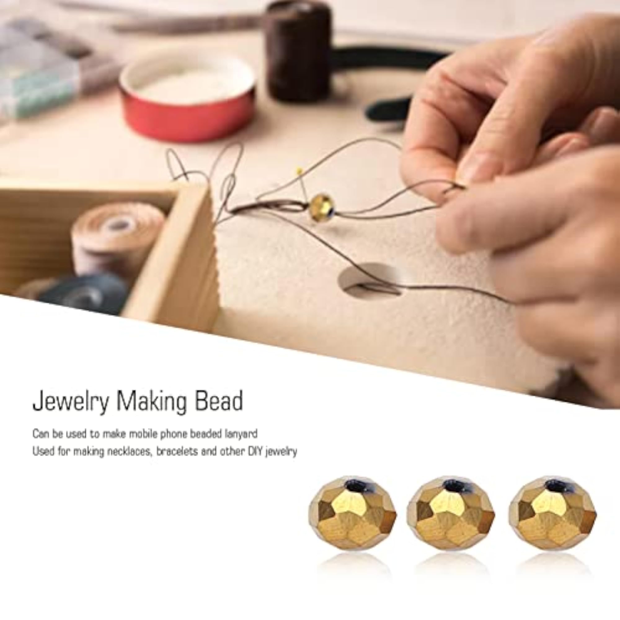 DIY Wear Resistant Bracelet Making Beads, Solid Color