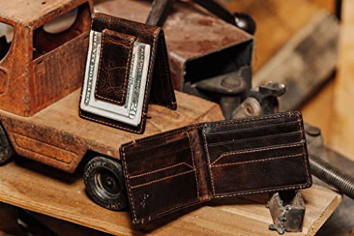 Hoj Co. Ivar Bifold Wallet With Money Clip | Super Strong Magnet | Front Pocket Wallet With Exterior Id Window (Brown) #TOP1