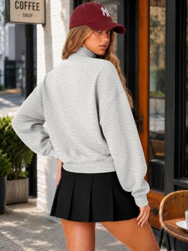 ATHMILE Womens Mock Neck Cropped Sweatshirts High Neck Turtle Neck Tops - image 4