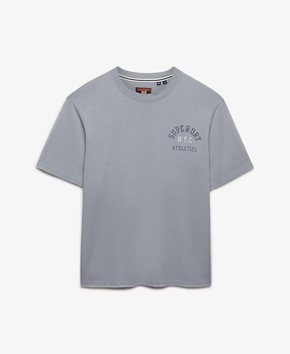 Superdry Men's Athletic T-Shirt, Washed Denim