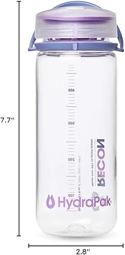 Miniatura 7 de HydraPak RECON - Botella de agua de plástico 50% reciclado, respetuosa con el medio ambiente y sin BPA, tapa giratoria de flujo suave, fácil de
