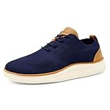 Lessflow Men's Casual Dress Sneakers Oxfords Business Mesh Walking Shoes Breathable Tennis Shoe Lightweight Work Shoes Zapatos para Hombre Navy 11