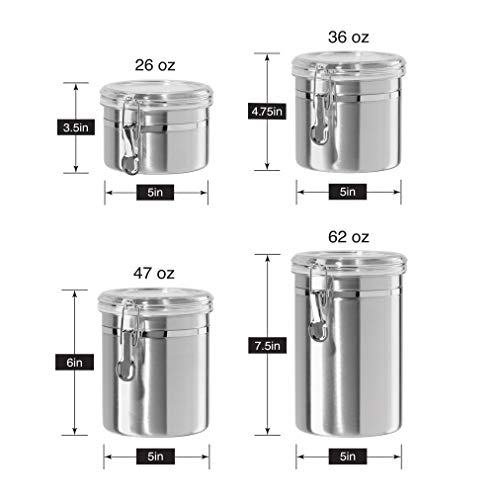 Oggi Corporation Oggi Food Storage Container Set, 4 Pc, Stainless Steel #TOP7