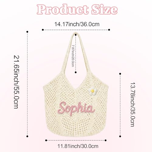Bolsa de Playa de Ganchillo Personalizada para Mujer miniatura 4