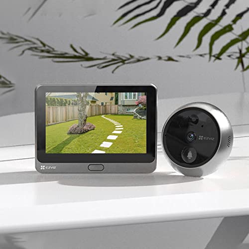 Ezviz 1080P Video Door Viewer Peephole Camera With 4.3" Color Screen Display, Built In Chime, Rechargable Battery, App Viewing, Two-Way Talk, Pir Motion Detection, Metal Housing, Cloud/Sd (Dp2C) #TOP6