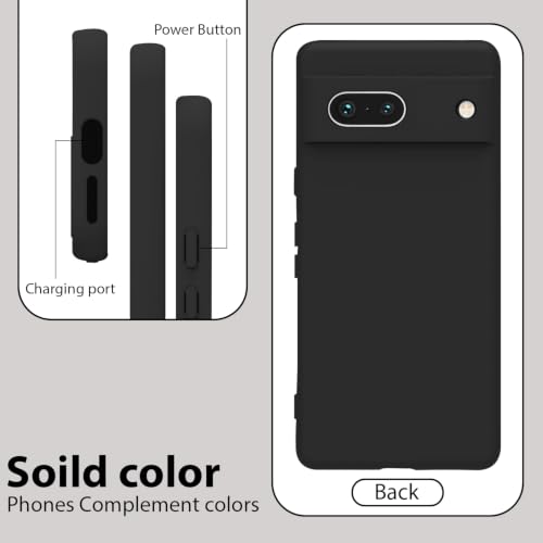 Image of KACA Silicone Back Case for Google Pixel 7a, Soft-Touch, Shockproof Phone Back Cover for Google Pixel 7a (Black)