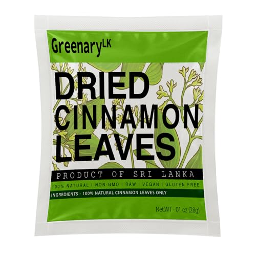 GreenaryLK Premium Natural Dried Ceylon Cinnamon Leaves 1oz – Whole Cinnamomum Verum Hoja. Aromatic Spice for Herbal Tea & Infusions. Vacuum Sealed Freshness.