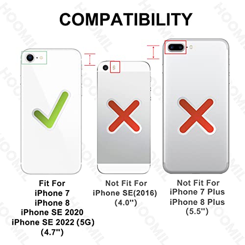 Image of HOOMIL for iPhone SE 3rd /2nd Gen, iPhone 7 /iPhone 8, Non-Yellowing, Drop Protection, Anti-Scratch Transparent Hard Back Phone Cover - White