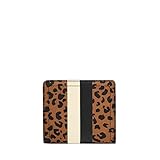 Fossil Women's Logan Faux Leather RFID Blocking Small Bifold Wallet, Cheetah