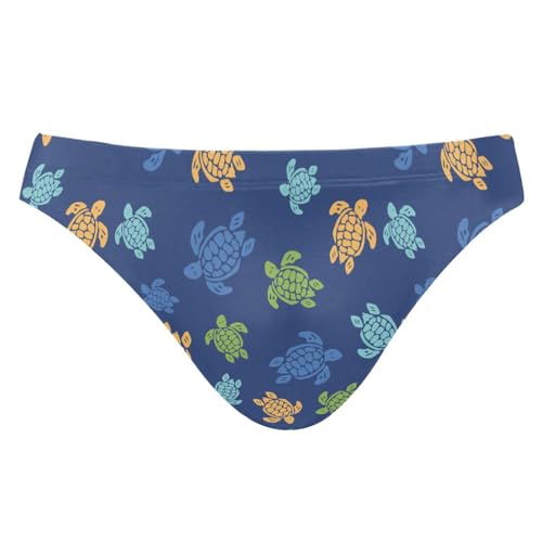 JHKKU Mens Sea Turtles Swim Briefs Sexy Bikini Swimwear Quick Dry Swimsuit with Drawstring XXXL
