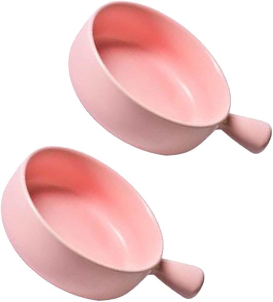 2pcs Household Handle Baking Tray Salad Plate Ceramic Kitchen Supplies Baking Dishes for Oven Dish Serving Tray