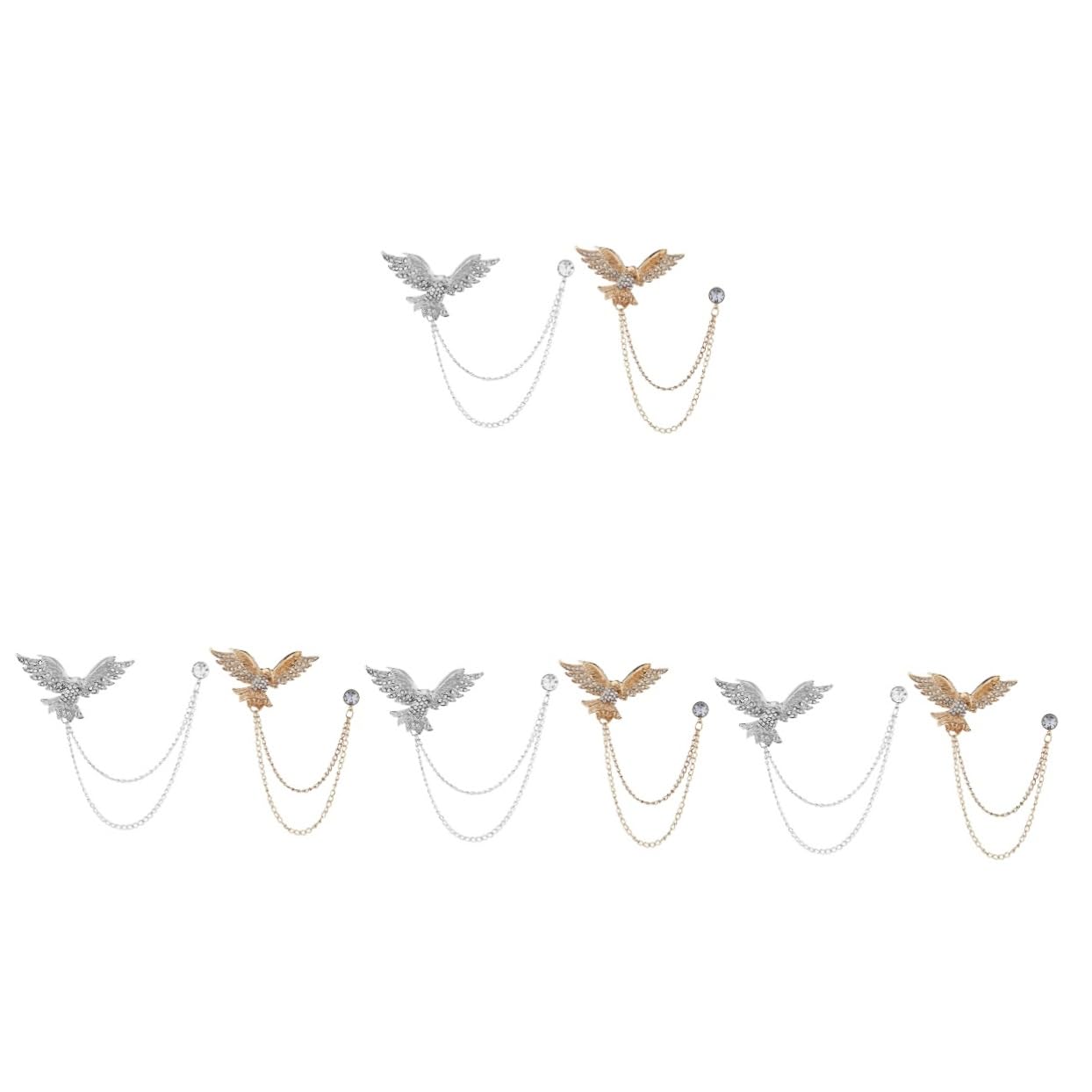 VALICLUD 8 Piezas Broche De Águila Collar Pin Broche De Diamantes De Imitación s De Borla Águila Pin De Solapa Clips De Vestido Cadena De Collar De Diamantes De Imitación