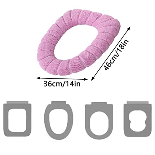 Toilettensitzbezug Waschbar Toilettensitzabdeckung Pads WC Sitzbezüge WC Sitzkissen WC-Sitze WC Sitz Pad Toilet Seat Cover Plüsch Toilettensitzbezüge für Badezimmer,Weich und Warm,Waschbar,4 Stück