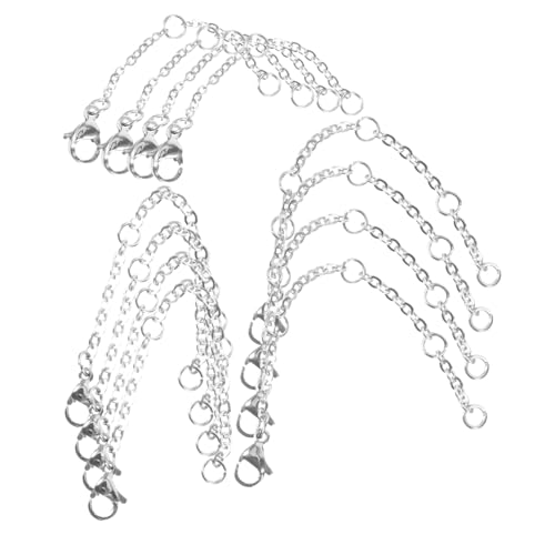 MUELODSIC Rallonges de Chaîne en Acier Inoxydable Fixation Rapide et Sécurisée Lot de 30 Argenté Facile à Utiliser pour Bijoux pour Projets DIY et Création de Bracelets