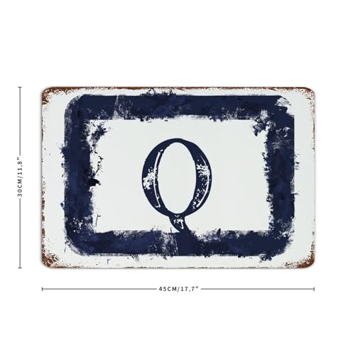 Poster d'art monogrammé en métal durable, décoration murale rétro avec lettre de l'alphabet