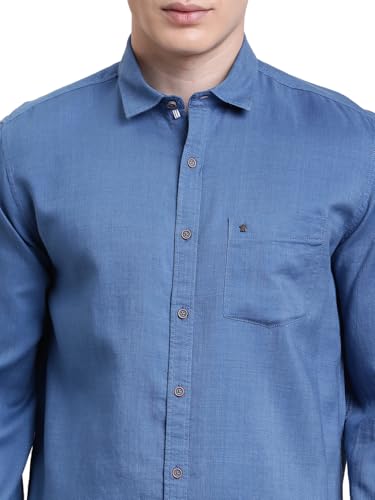 Image of Turtle Men Slim Fit Printed Cotton Lyocell Casual Shirt