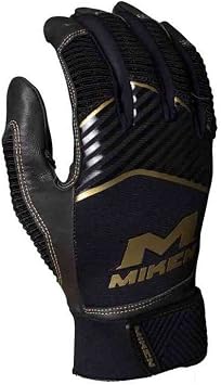 Miken | Gold Slowpitch Softball Batting Gloves | Adult XX-Large | Black/Gold