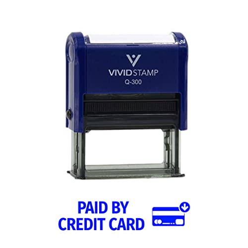 Vivid Stamp Płatne kartą kredytową Business samoprzylepne gumowe stemple (niebieski atrament) - Q-300 (2 sztuki)