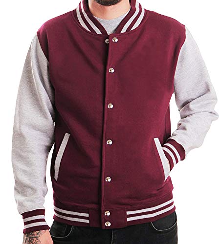 Jaqueta College Masculina Moletom Casaco Colegial (Branco, G)