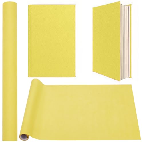 CRASPIRE 51 x 11.8 Pollice Giallo Limone Libro Panno Carta Copertina Libro con Retro in Tessuto Scamosciato Superficie Libro Legatoria Panno per Libri per Forniture di Rilegatura Scrapbooking