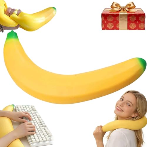 Jumbo Banana Squishy Fidget Toy, Easy Squeezy Giant Stretchy Banana,