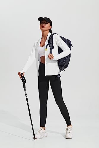 Coorun Women's Upf 50+ Jackets Lightweight Full Zip Sun Shirts Running Long Sleeve Zip Pockets Outdoor #TOP3