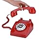 ASHATA Retro Telefon, Vintage Antike Telefon Vintage Schnurgebundenes Analog-Telefon,Klassisch Multifunktion Home Telefon Festnetztelefon mit Wählscheibe Reserve (Rot)