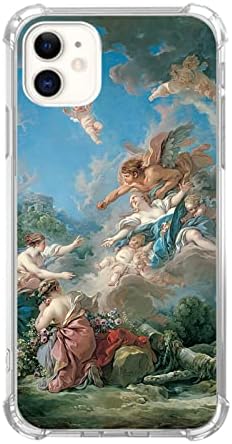 Lemifelgby Angels Iconic Painting Case Compatible with iPhone 11, Rococo Painting Art Case for iPhone 11 for Teens Men and Women, Cool
