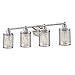 EGLO 203464A Verona 4 Mid-Century Vanity Indoor Wall Sconce Dimmable w/Metal Cage Mirror Lighting Fixture for Hallway, Bathroom, Fireplace, 29-Inch, Brushed Nickel
