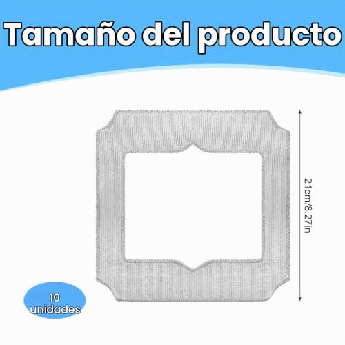 Miniatura 2 de 10 Piezas Para Ecovacs Winbot Mini Paño De Limpieza Kit, Para Ecovacs Winbot Robots Limpiacristales Almohadillas De Limpieza, W-Cc02-0012 Accesorios De Repuesto, Para Ventana Limpio