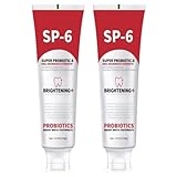 2 PCS SP-6 Probiotic Whitening Toothpaste, for Teeth Whitening and Gum Health, Enhanced Formula with 6 Probiotics, Fluoride-Free, Minty Fresh Flavor, 4.9 oz (2)