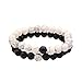 Produktbild Paar Distanz Armbänder für Liebhaber-2 Stück Schwarz Matte Achat & Weiß Howlite 8mm Perlen von UEUC (Black Matte Achat)
