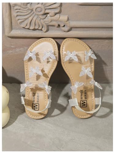 Image of GORGLITTER Girl's Sandals Butterfly Clear Dressy Cute Ankle Strappy Sandal | Girls Dress Sandals, Girls Size 4 Sandals, Big Little Kid Sandals Girls, Cute Sandals