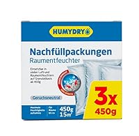 3er-Set feuchtigkeitsdichte Beutel - Feuchtigkeitsaufhänger - Ideal zum Absorbieren von Feuchtigkeit in Schränken, Badezimmern und Schlafzimmern - 450g-Sachets - Humydry